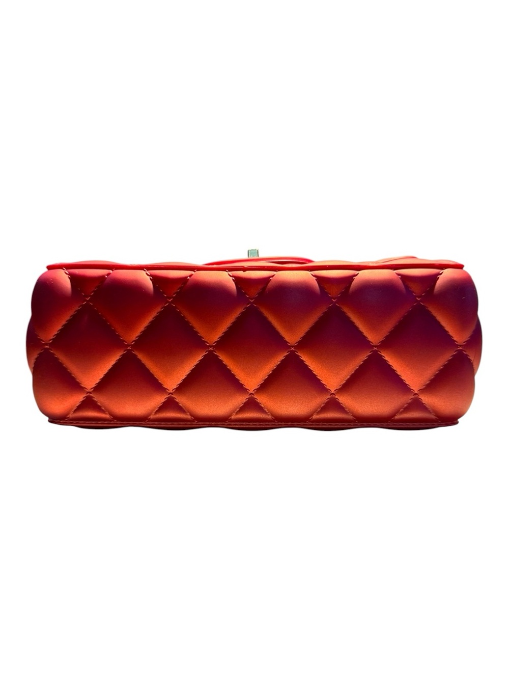 Jelly Quilted Chain Crossbody Bag Burnt Coral Gold Hardware NWT 8x5 - Picture 3 of 4